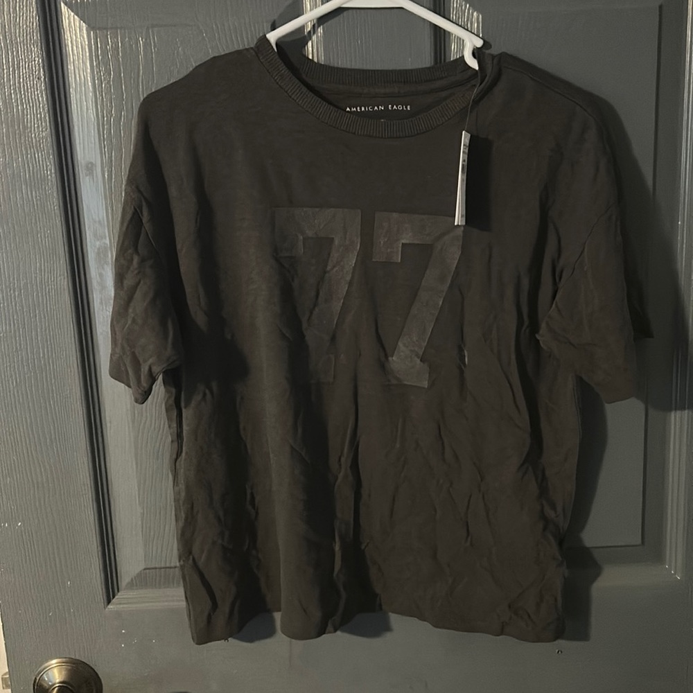 American Eagle, 77 cropped shirt, size S, color: dark gray